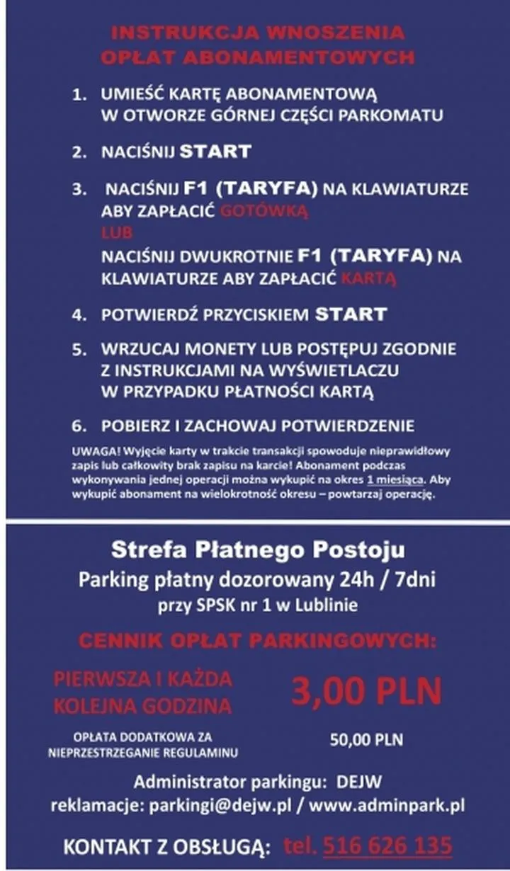 Parkomaty w Lublinie